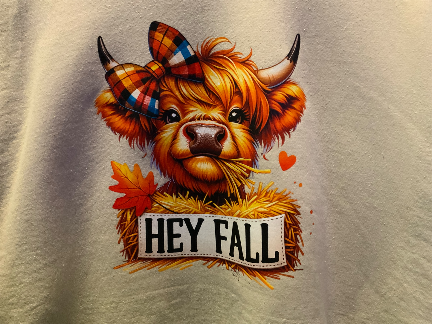 Handmade Hey Fall Highland Cow Sweatshirt | Cozy Autumn Crewneck | Cute Fall Cow Pullover | Rustic Farmhouse Fall Sweater | Pumpkin Patch Outfit Gif