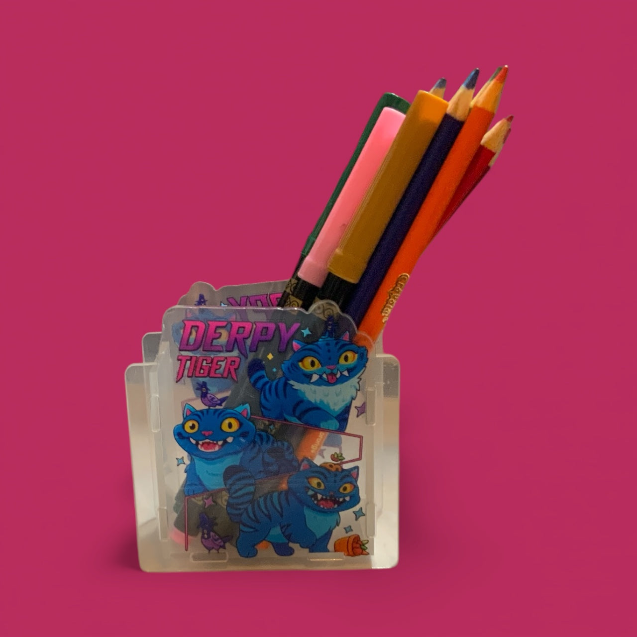 Pencil Holder | K-Pop Saja Boys & Huntrix Demon Hunters Pencil Holder | Anime Desk Organizer | Acrylic Stationery Holder | Kpop Fantasy Gift for Fans | Cute Desk Decor