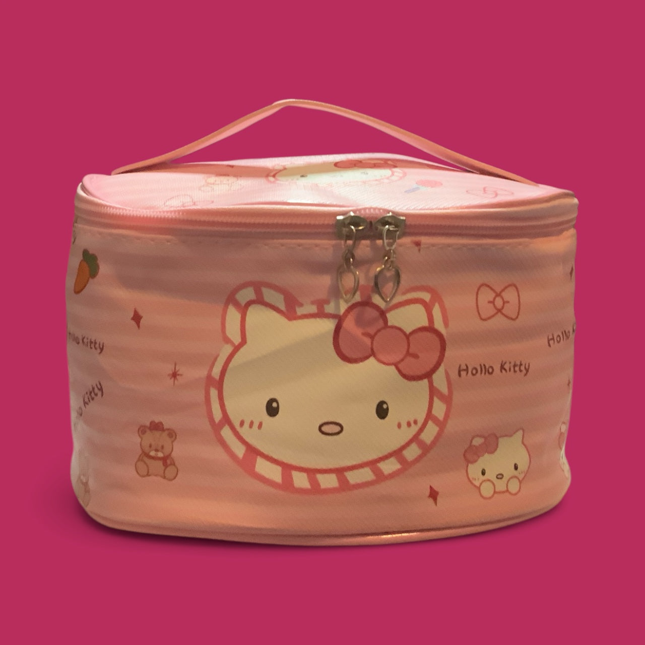 Hello Kitty Pink Makeup Bag | Kawaii Cosmetic Case | Sanrio Travel Toiletry Bag | Cute Storage Pouch | Gift for Girls & Collectors | Hello Kitty Organizer