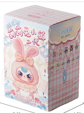Baby Three Lilyrabbit Town Plush Blind Box – Kawaii Mini Collectible Plush Toy | Cute Bunny Series Mystery Box