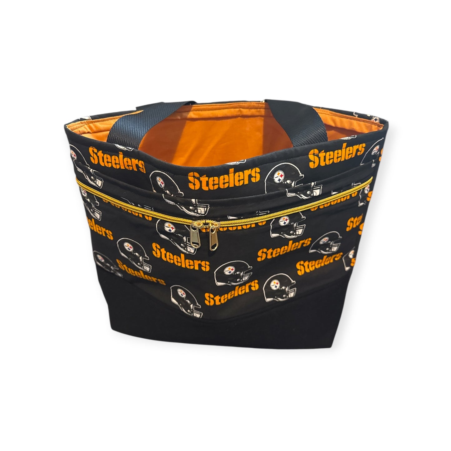Pittsburgh Steelers Tote Bag – NFL Football Purse with Zipper Pocket – Handmade Game Day Bag for Women & Fans inclides two pouches