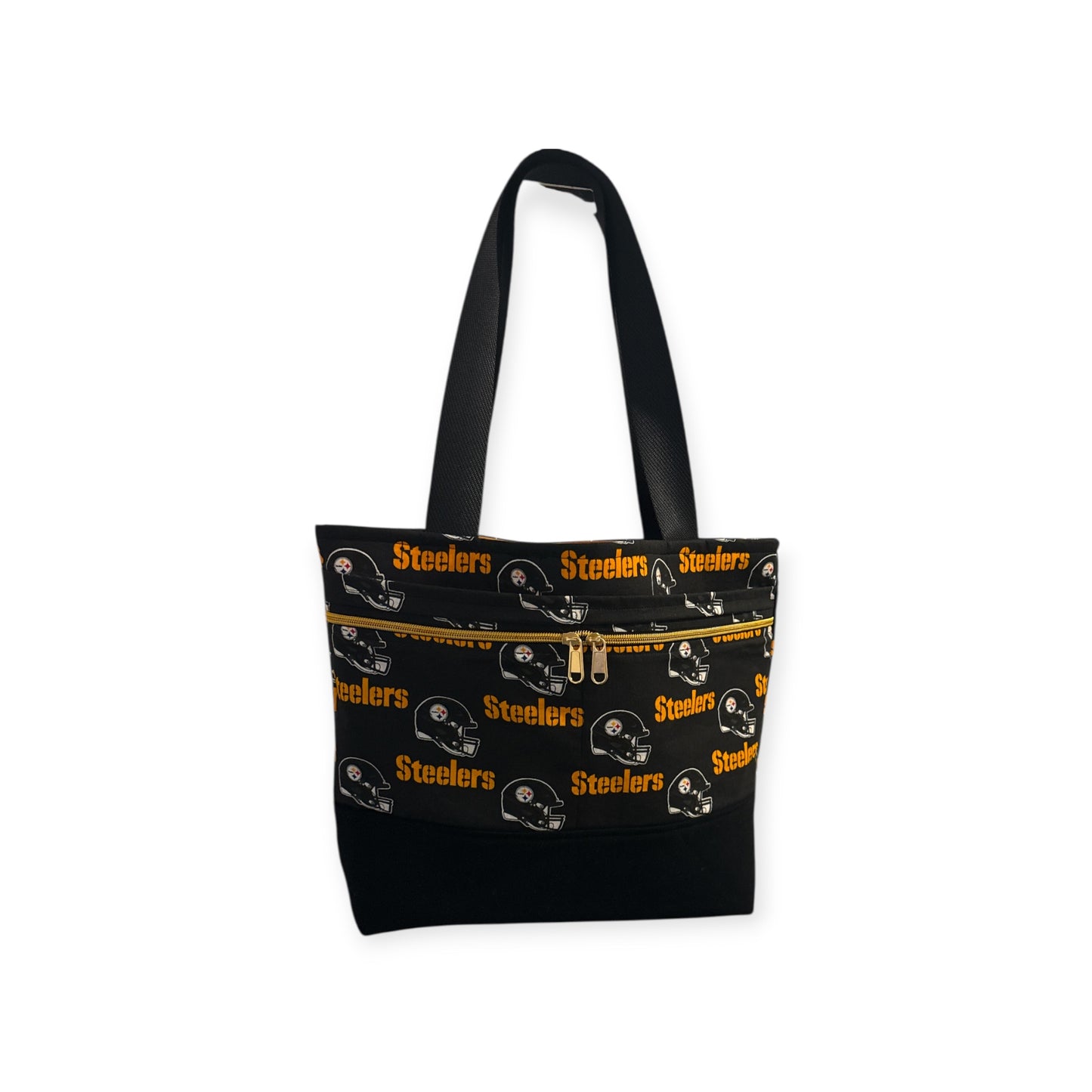Pittsburgh Steelers Tote Bag – NFL Football Purse with Zipper Pocket – Handmade Game Day Bag for Women & Fans inclides two pouches