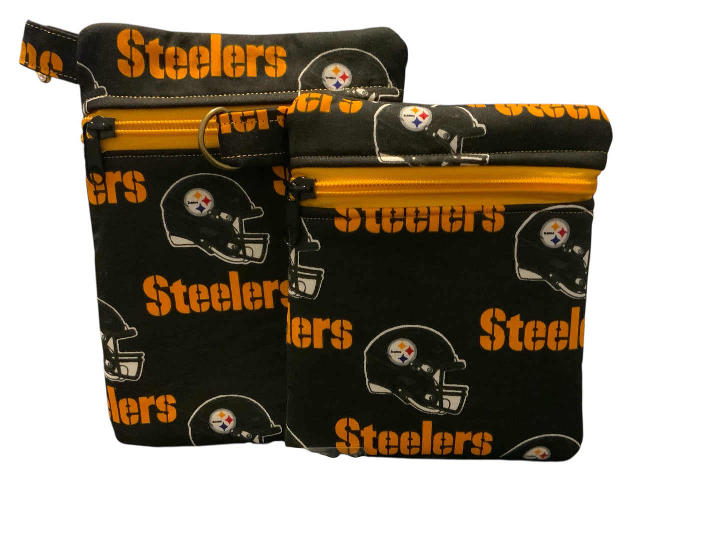 Pittsburgh Steelers Tote Bag – NFL Football Purse with Zipper Pocket – Handmade Game Day Bag for Women & Fans inclides two pouches