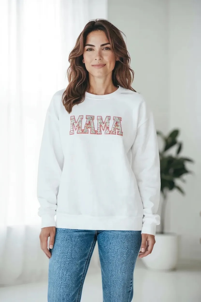 Embroidered Mama Sweatshirt | Cozy Mom Crewneck | Mother’s Day Gift | Minimalist Embroidery Sweater | New Mom Gift | Soft Comfort Fit Pullover