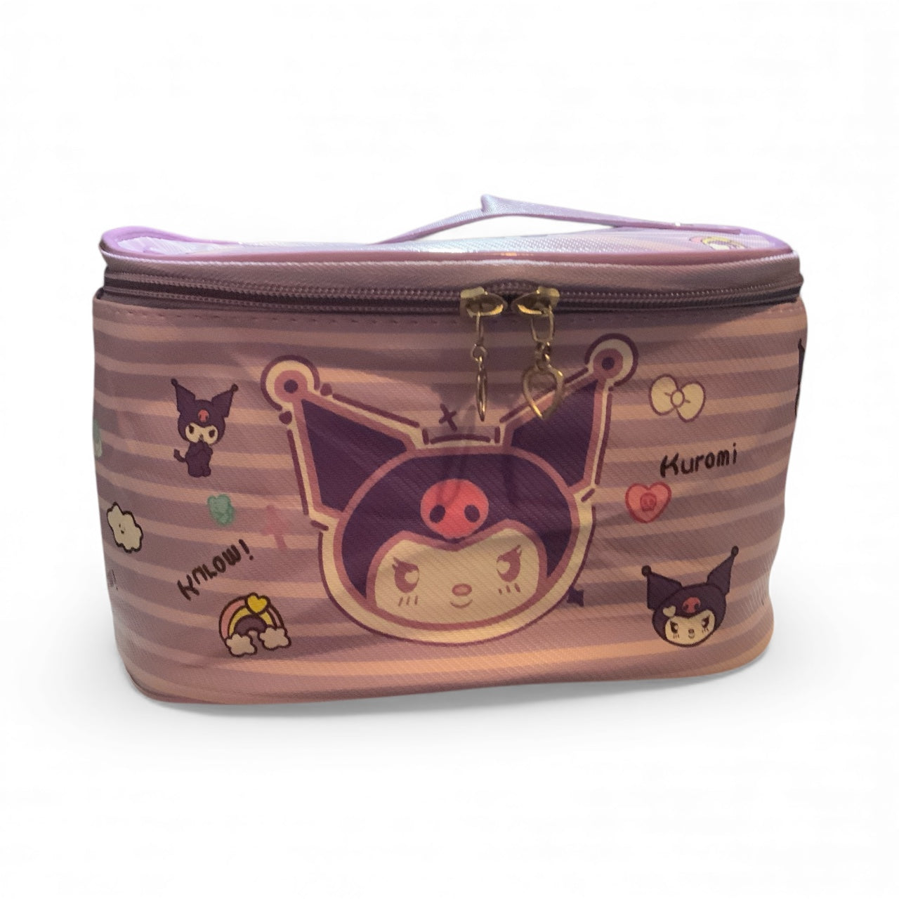 Kuromi Makeup Bag | Kawaii Cosmetic Case | Sanrio Travel Toiletry Bag | Cute Purple Storage Pouch | Anime Gift for Girls | Kuromi Organizer Bag