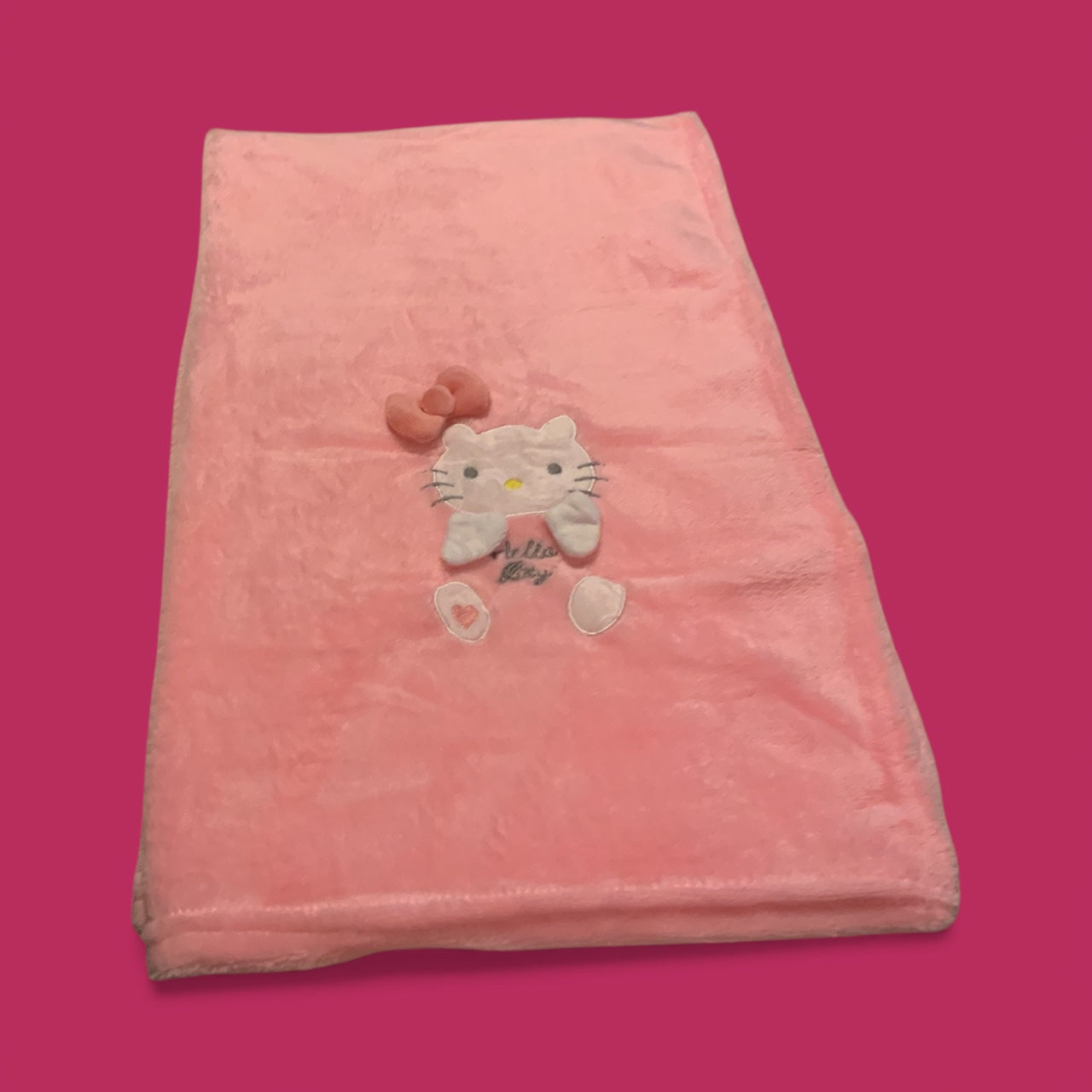Hello Kitty Pink Plush Baby Blanket 27x43 | Soft Fleece Toddler Throw | Cute Cartoon Blanket for Girls | Kawaii Nursery Decor | Cozy Kitty Gift