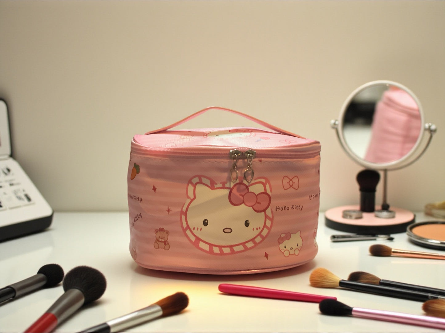Hello Kitty Pink Makeup Bag | Kawaii Cosmetic Case | Sanrio Travel Toiletry Bag | Cute Storage Pouch | Gift for Girls & Collectors | Hello Kitty Organizer
