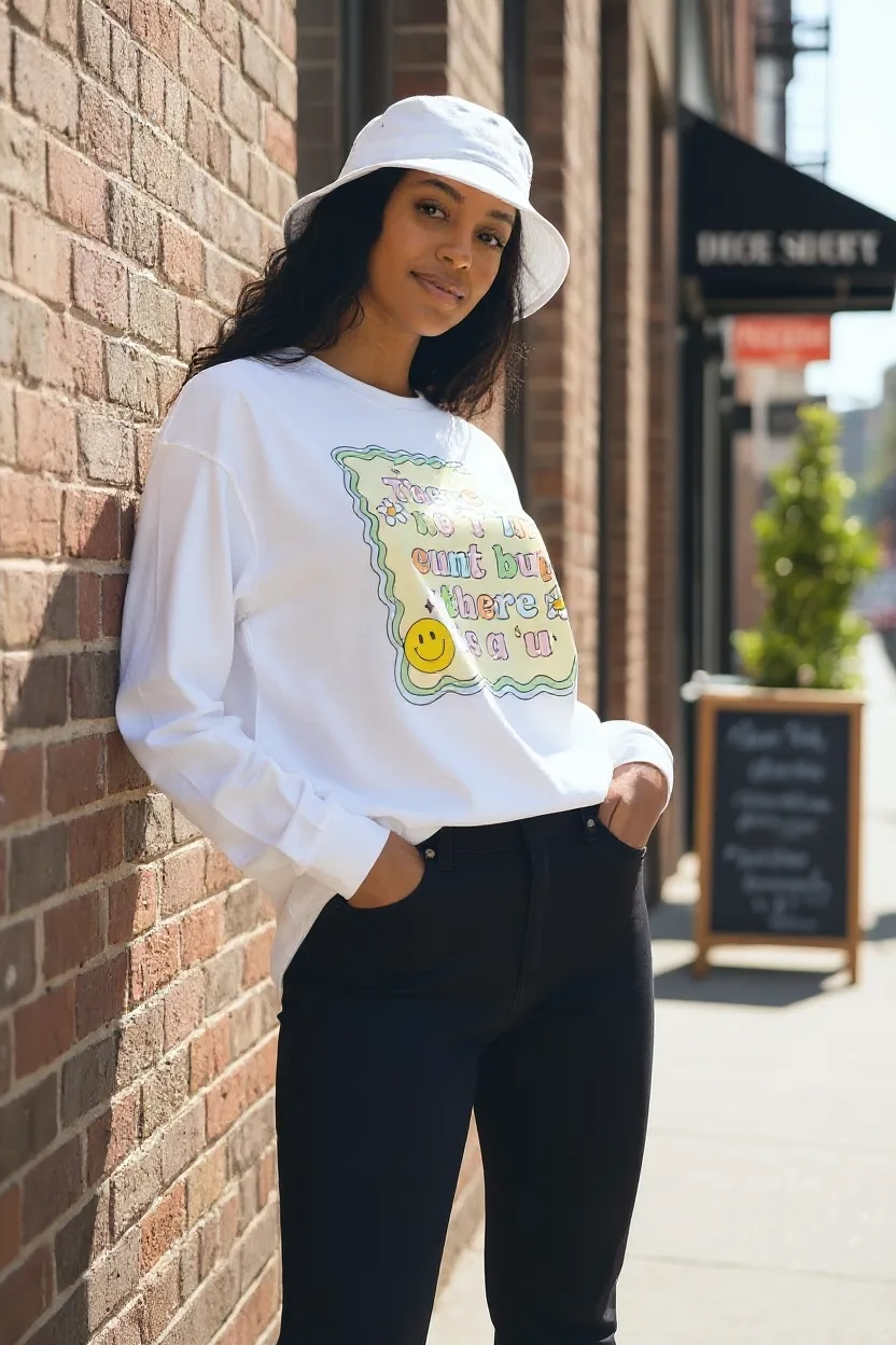 Funny Quote Long Sleeve TShirt | “There Is No ‘I” in C*** But There Is an UI’” | Cozy Unisex Graphic Pullover | Trendy Streetwear Long Sleeve Shirt