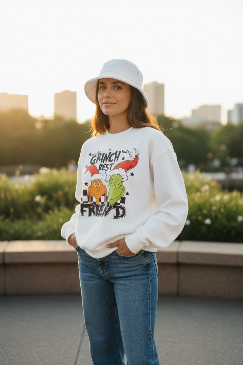 Even the Grinch Had a Best Friend Sweatshirt – Funny Christmas Sweatshirt for Friends – Holiday Grinch Graphic Crewneck, Matching Xmas Gift for Besties  📝 Description (SEO Optimized)