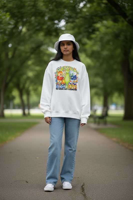 Christmas Bad Boys Sweatshirt | Funny Holiday Crewneck | Grinch Heat Miser Snow Miser Shirt | Chaos Coordinators Christmas Sweater | Cozy Gift for Fans