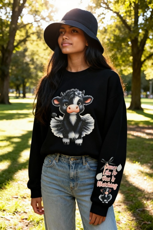 Stay cozy, confident, and carefree — because even a cow in a tutu knows how to dance like no one’s watching!