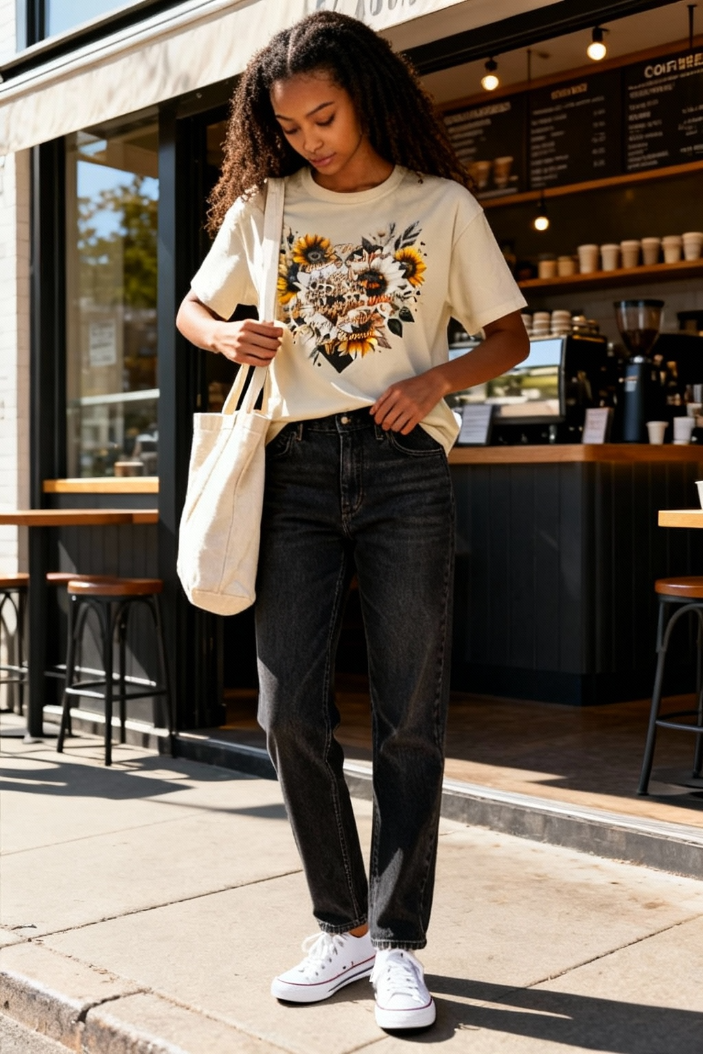 Let Them Misunderstand You Sunflower Shirt | Inspirational Short Sleeve Tee | Leopard Heart Floral Shirt | Positive Quote T-Shirt | Keep Shining Top for Women