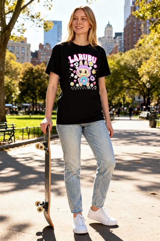 Handmade Labubu Short Sleeve Shirt | Cute Kawaii Character Tee |  Unique Gift for Labubu Fans