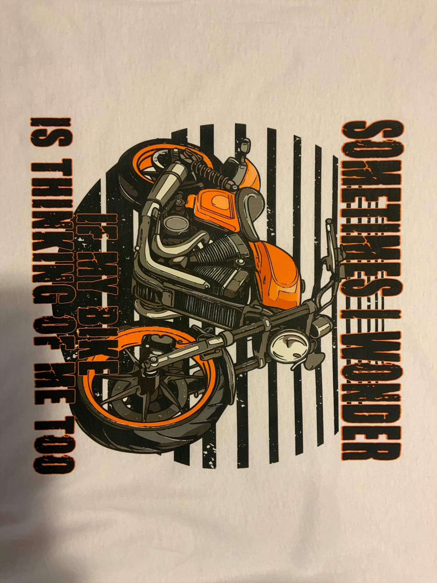 Sometimes I Wonder if My Bike Is Thinking of Me Too Motorcycle Shirt – Funny Biker Graphic Tee – Vintage Bike Rider T-Shirt, Gift for Men Who Ride