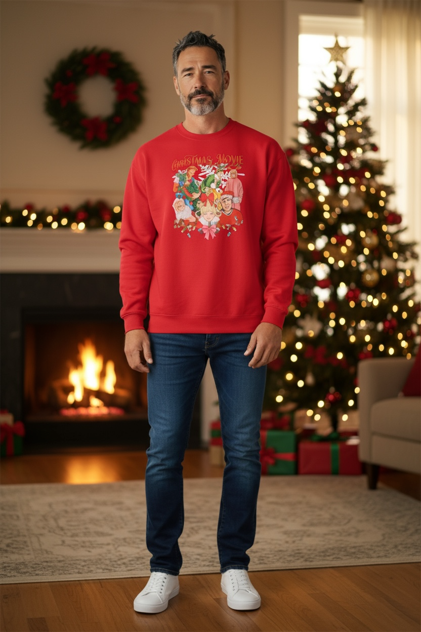 Christmas Movie Season Sweatshirt | Funny Holiday Crewneck | Classic Christmas Movie Characters Shirt | Cozy Festive Unisex Top