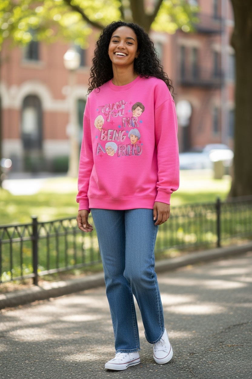 Thank You for Being a Friend Sweatshirt | Golden Girls Crewneck | Retro 80s TV Show Shirt | Funny Friendship Gift | Cozy Vintage Style Pullover