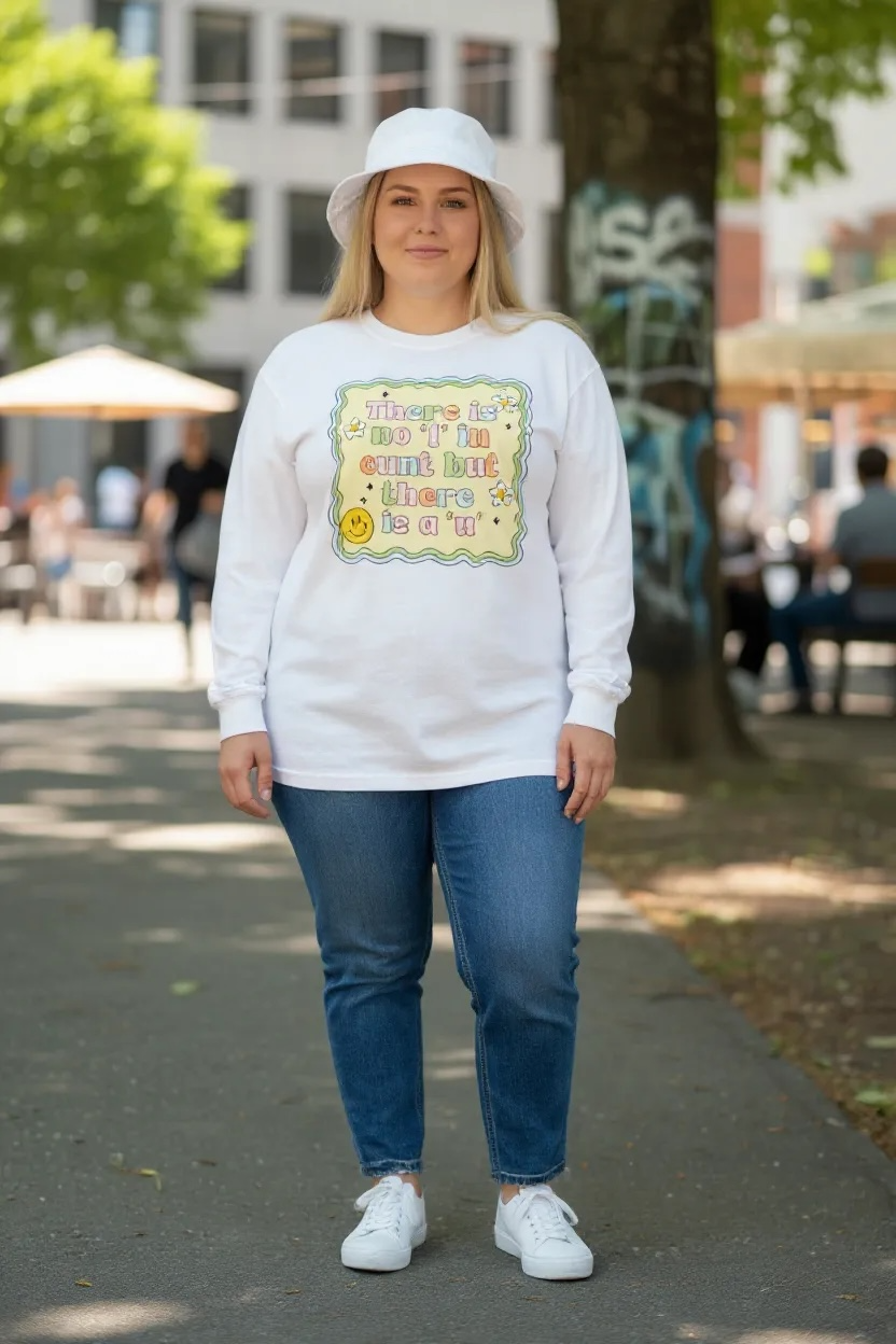 Funny Quote Long Sleeve TShirt | “There Is No ‘I” in C*** But There Is an UI’” | Cozy Unisex Graphic Pullover | Trendy Streetwear Long Sleeve Shirt