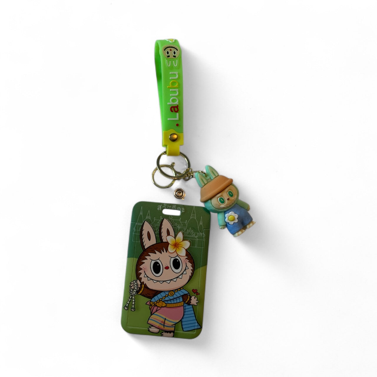 Labubu Character ID Holder with Keychain – Cute Anime Lanyard & Card Case Set – Kawaii Accessory Gift for Teens, Students & Collectors