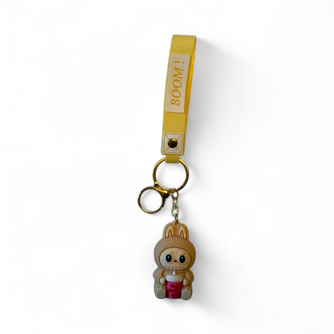 Labubu Boom Keychain – Cute Kawaii Character Keychain with Wrist Strap – Anime-Inspired Collectible Accessory, Gift for Teens & Fans
