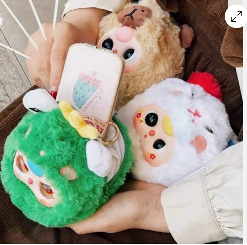 Baby Three Together Series 2nd Generation Zipper Bag Blind Box – 1 Random Plush Zipper Bag Collectible