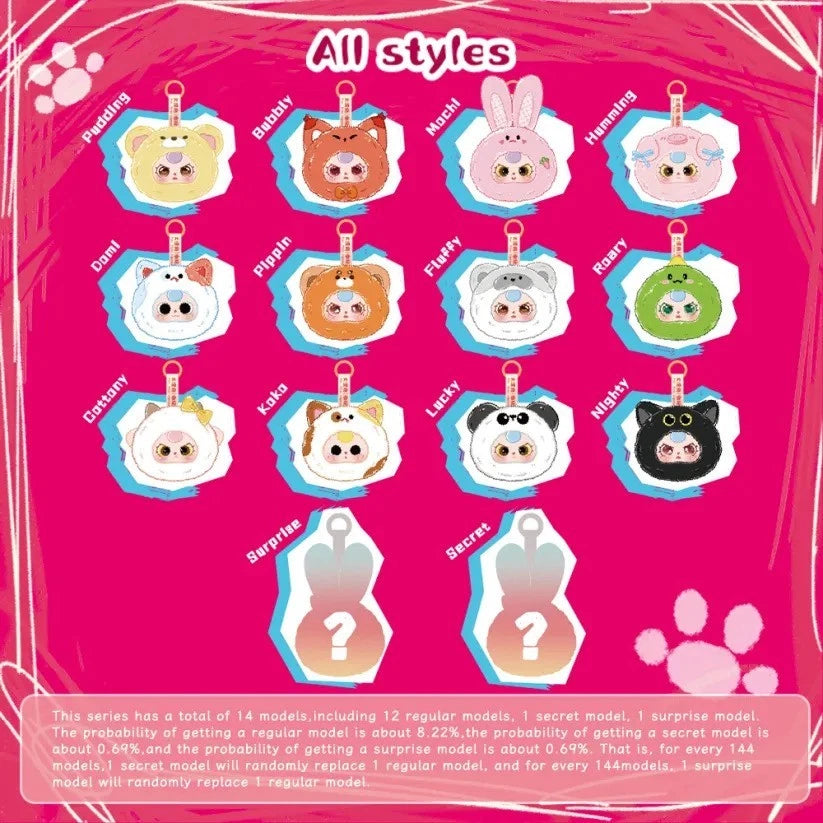 Authentic Baby Three Tiny Animal Plush Blind Box – Scented 3-Inch Collectible Plush | Boxing Sport Theme Mystery Toy for Collectors